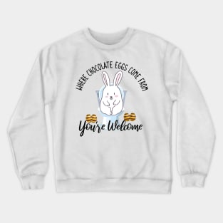 Where Chocolate Eggs Come From Easter Potty Poop Crewneck Sweatshirt